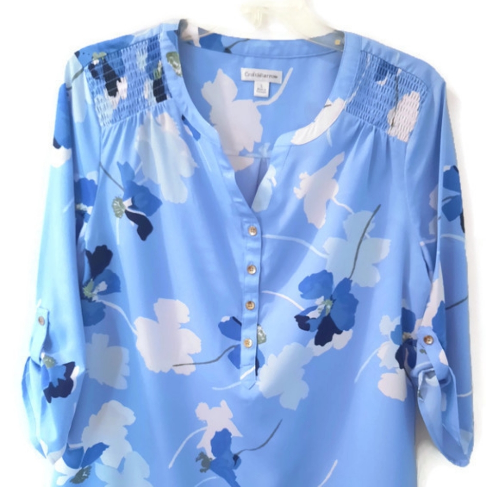 Croft&Barrow Blue Flower Blouse
